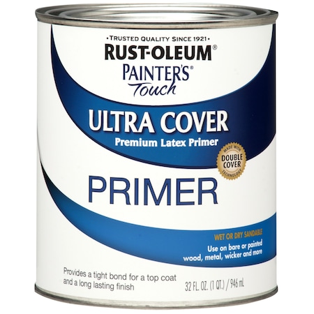 RUST-OLEUM Painter's Touch Ultra Cover Multi-Purpose Primer, Flat White Primer, Quart 224430T